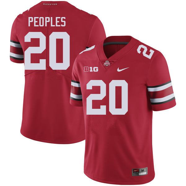 Ohio State Buckeyes James Peoples Men's's #20 Authentic Red College Football Jersey 2404PKOC5